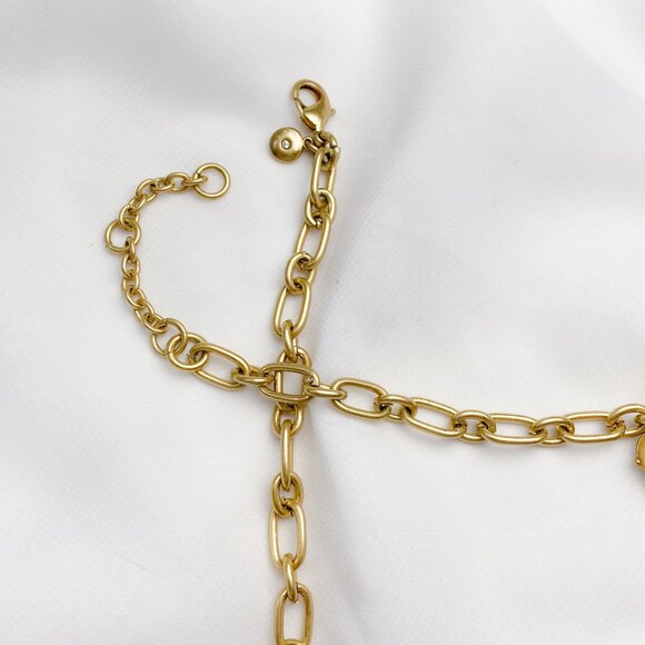 J. Crew Blue Green Yellow Ombre Chunky Rhinestone Gem Jewel Statement Necklace - Picture 8 of 13